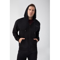 Czarna bluza rozpinana męska TW BASIC HOODIE ZIP 182 M BLACK