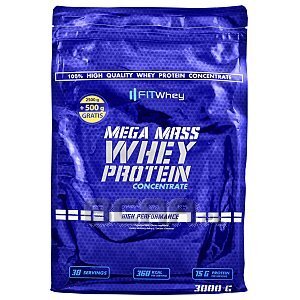 Fit Whey Mega Mass Whey Protein Concentrate banan 2500g+500g GRATIS!  1/2