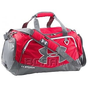 Under Armour Torba Hustle MD Duffel czerwono-szary 1/1